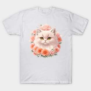 Enchanting Feline Fantasy: Persian Kitten Magic in Artistic Style T-Shirt